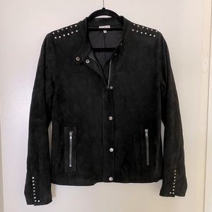 Faux Suede Moto Jacket